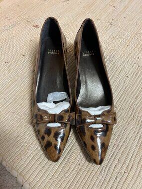 Stuart Weitzman Leopard Print Kitten Heels